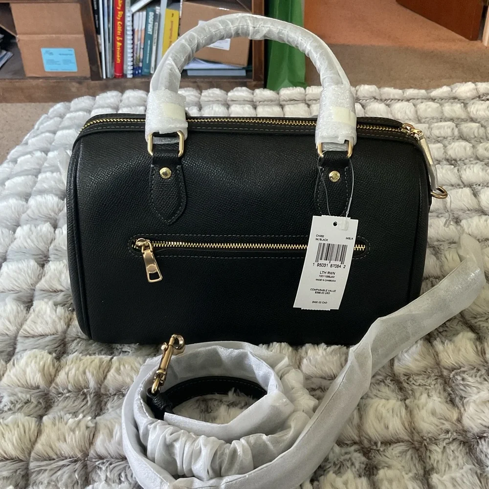BNWT. Coach Rowan Black Satchel with Gold Hardware - Picture 8 of 8